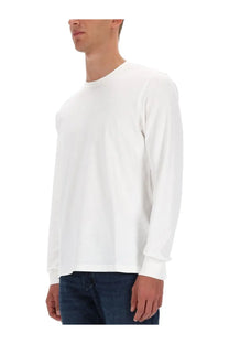 Diesel men’s white long-sleeved crew neck shirt made of soft cotton fabric ideal for casual wear