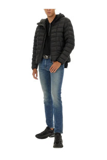 Diesel men’s stone jacket black black quilted puffer jacket with hood warm lightweight winter outerwear