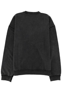 Diesel men’s sweatshirt grey oversized black with faded distressed texture and ribbed cuffs