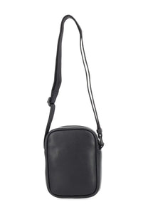 Diesel unisex bag holi black black leather crossbody bag with sleek minimalist design and adjustable strap