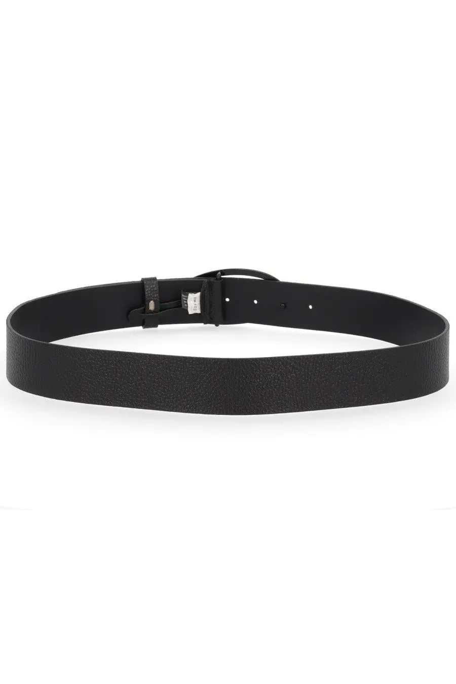 Diesel unisex belt black made of textured leather with a minimalist buckle perfect for everyday wear