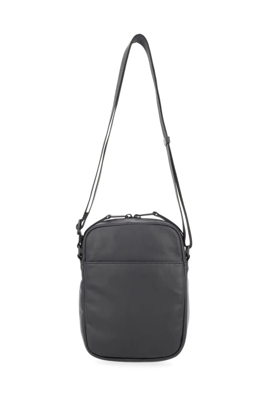 Diesel unisex rave crossbody bag in black nylon with a sleek minimalist design and adjustable strap