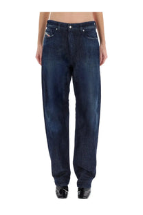 Diesel women’s ark jeans blue dark indigo denim with relaxed wide-leg cut and subtle fading for a worn-in look