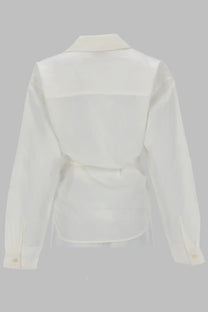 Diesel women’s camicia con chiusura portafoglio crisp white long-sleeved button-up shirt with classic collar and seams