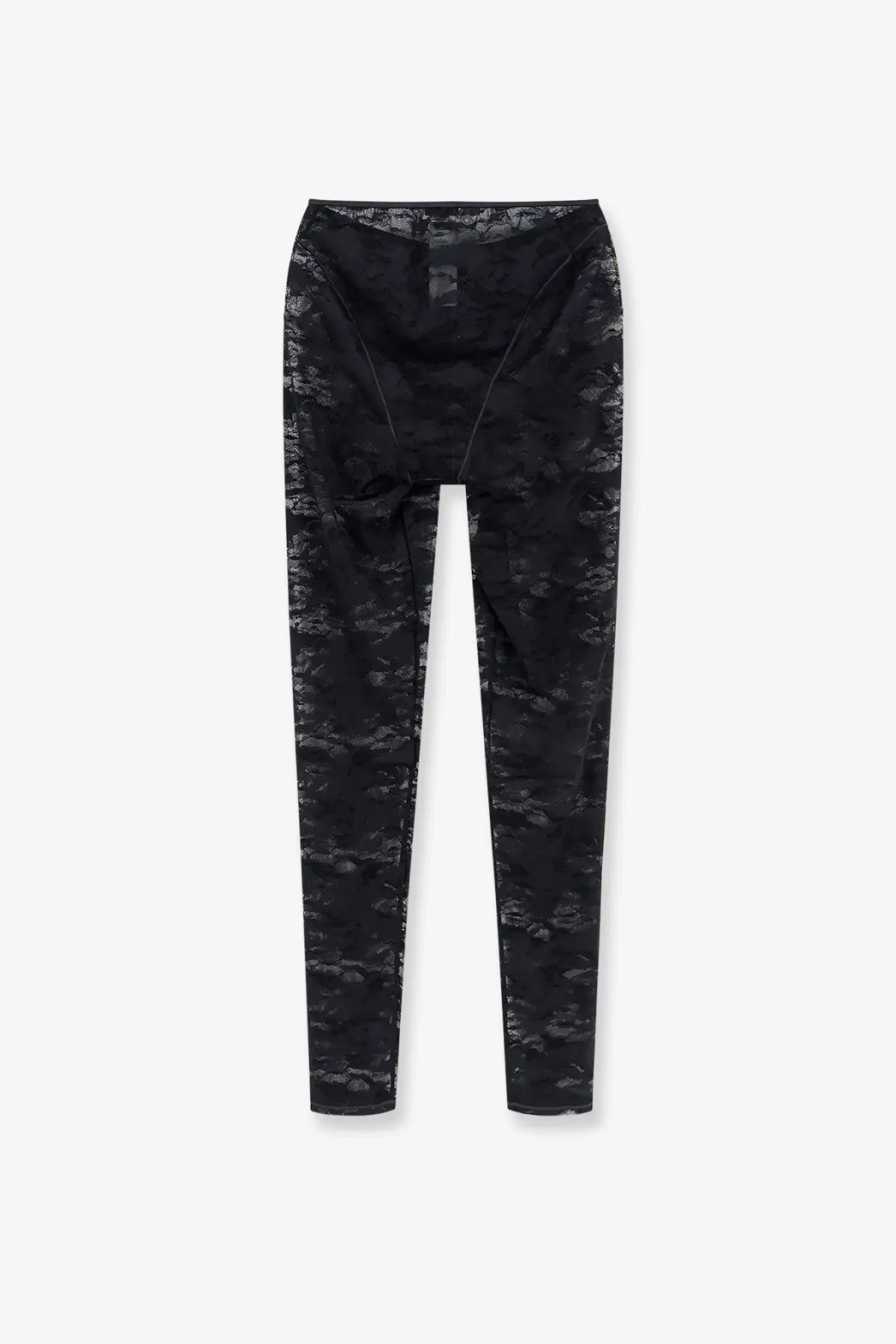 Diesel women’s Claire utlt lace leggings in black with subtle gray camouflage pattern and smooth stretchy fabric