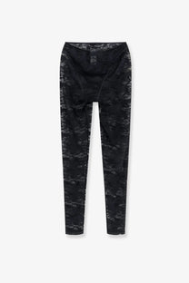 Diesel women’s Claire utlt lace leggings in black with subtle gray camouflage pattern and smooth stretchy fabric