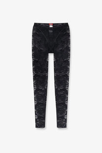 Diesel women’s Claire Utlt lace leggings in black with subtle floral pattern and smooth elastic waistband