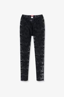 Diesel women’s Claire Utlt lace black leggings with a subtle textured camouflage pattern for casual wear