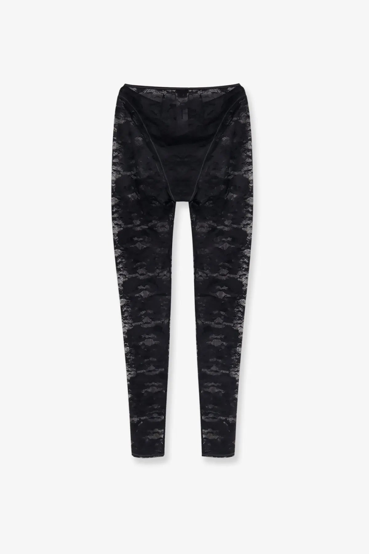 Diesel women’s Claire Utlt lace black leggings with high-waisted design and subtle textured pattern