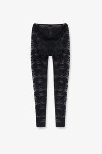 Diesel women’s Claire Utlt lace black leggings with high-waisted design and subtle textured pattern