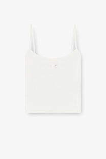 Diesel women’s white cotton spaghetti strap crop top with minimalist design and subtle logo detail