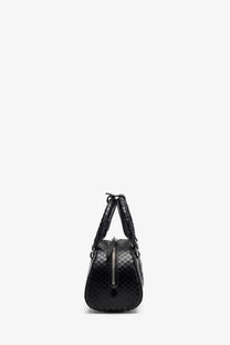 Diesel women’s dome python leather crossbody bag in black with structured rounded silhouette and dual top handles