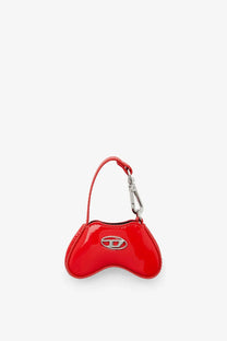 Diesel womens glossy red game controller keychain with silver logo and metal carabiner accessory
