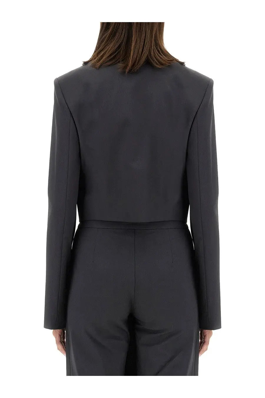 Diesel women’s black tailored blazer with structured shoulders and sleek modern cut in premium fabric