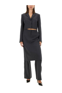 Diesel women’s black tailored two-piece suit with cropped blazer and high-waisted skirt for formal wear