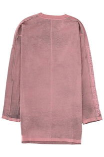 Diesel women’s mini dress Aliene Blue in dusty rose with long sleeves faded texture and subtle vertical seam detail