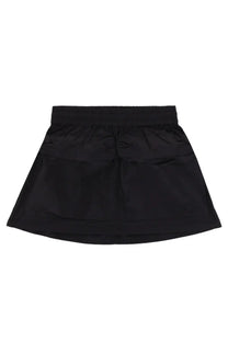 Diesel women’s black satin miniskirt with elastic waistband and two front pockets for stylish casual wear