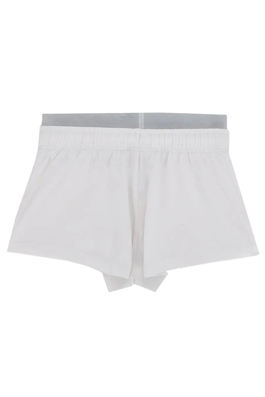 Diesel women’s Miranda pop white cotton boxer shorts with gray elastic waistband front view