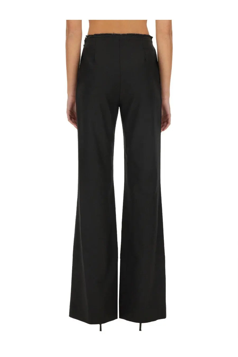 Diesel women’s pants lumys black high-waisted wide-leg trousers with a sleek tailored fit in black fabric
