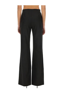 Diesel women’s pants lumys black high-waisted wide-leg trousers with a sleek tailored fit in black fabric