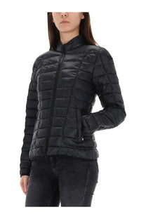 Diesel women’s pilot fem jacket black quilted puffer jacket with high collar and front zipper for warmth