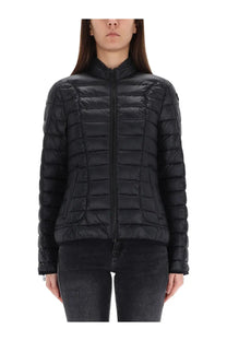 Diesel women’s pilot fem jacket black quilted puffer with high collar and front zipper for cold weather