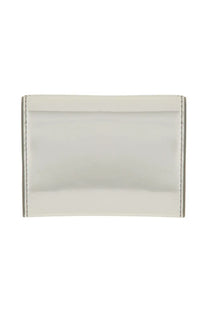 A sleek minimalist white leather diesel women’s portafoglio trifold silver wallet with precise edge stitching