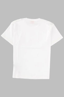 White cotton t-shirt with a simple, minimalist design.