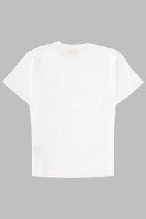 Diesel women’s white cotton t-shirt with simple crew neck and short sleeves in cotone con stampa style