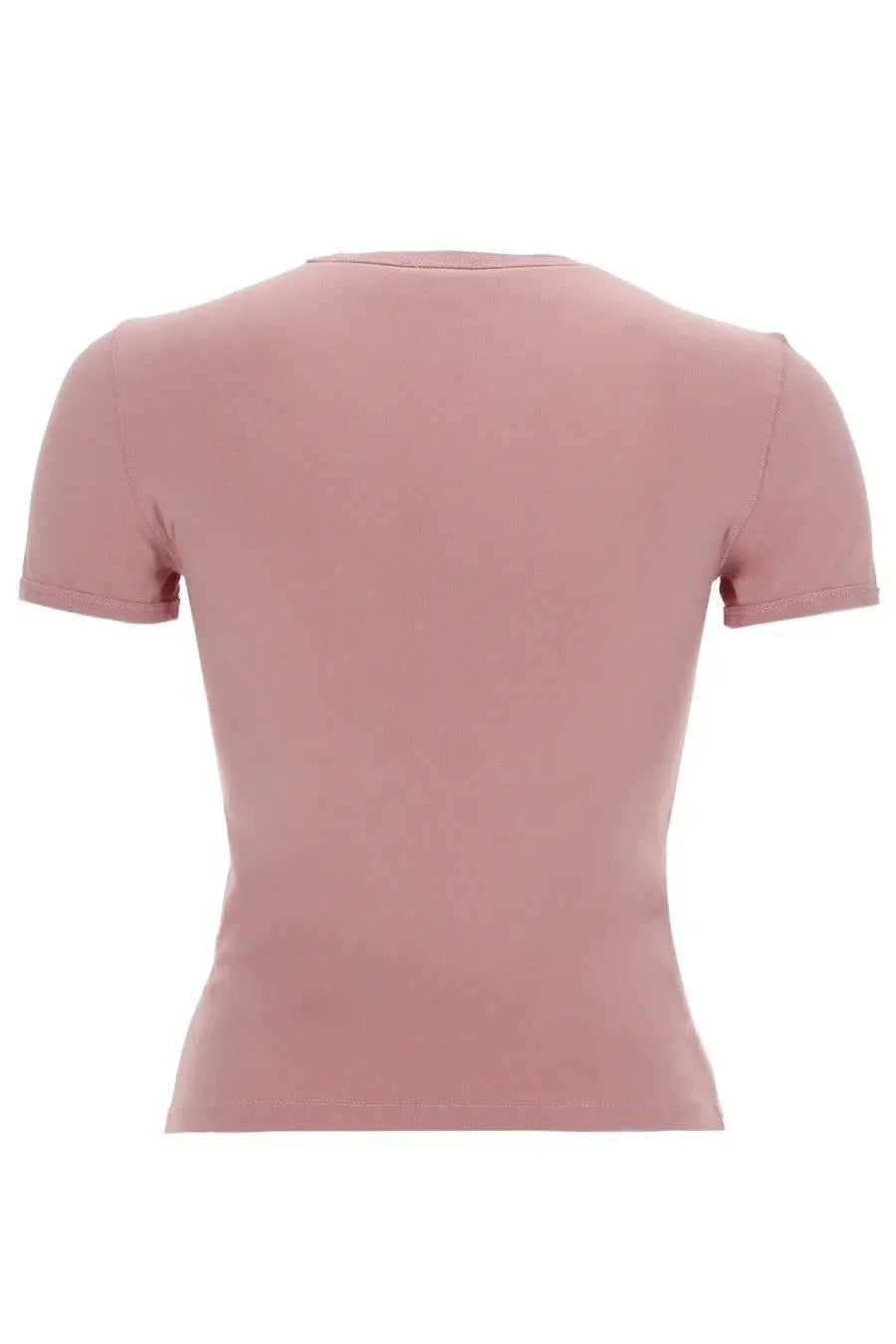Diesel women’s uncutieslong blue soft blush pink form-fitting short-sleeved t-shirt with rounded neckline and ribbed cuffs