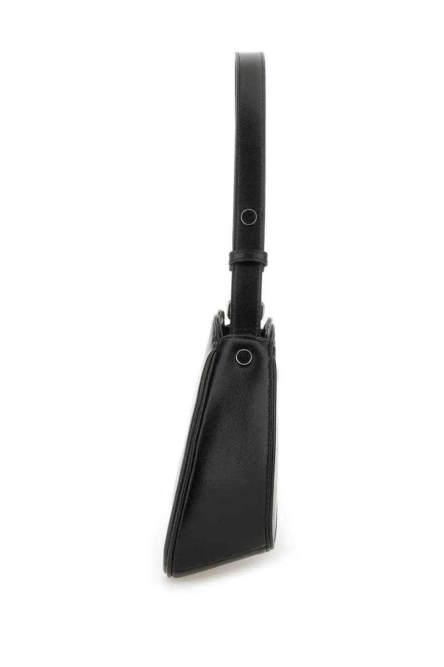 Diesel women’s black leather shoulder bag with sleek minimalist design and silver-toned hardware accents