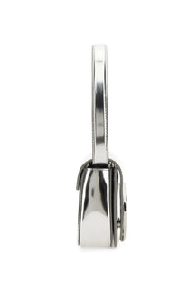 Diesel women’s shoulder bag silver with sleek metallic silver finish and structured rectangular shape with matching handle
