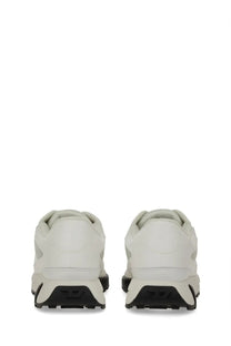 Diesel women’s sneaker runner tame white leather with black rubber chunky textured soles
