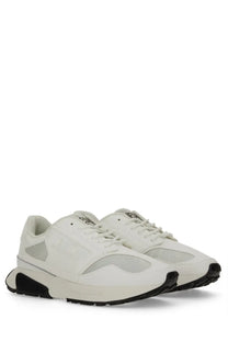 Diesel women’s sneaker runner tame white with white mesh panels black accents and chunky sole design