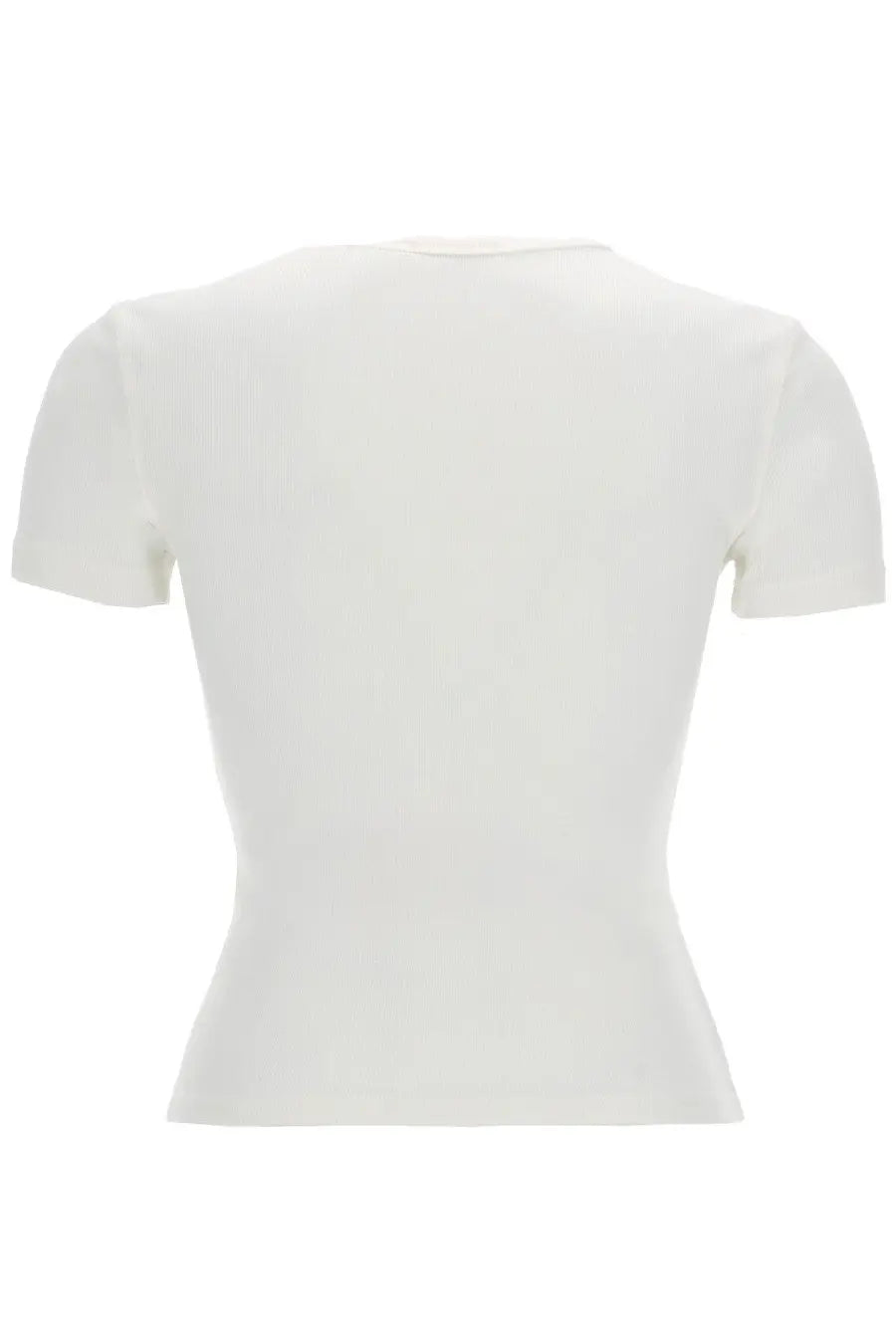 Diesel women’s white short-sleeved crop top with fitted silhouette made of smooth stretchy fabric