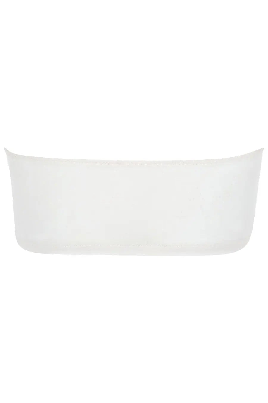 White translucent plastic tray with rounded edges and raised rim for diesel women’s ufsb melanie bandeau bra white packaging