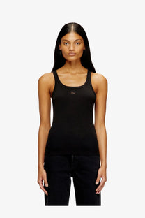 Diesel women’s wife od ribbed cotton tank top in black with a subtle Calvin Klein logo on the chest