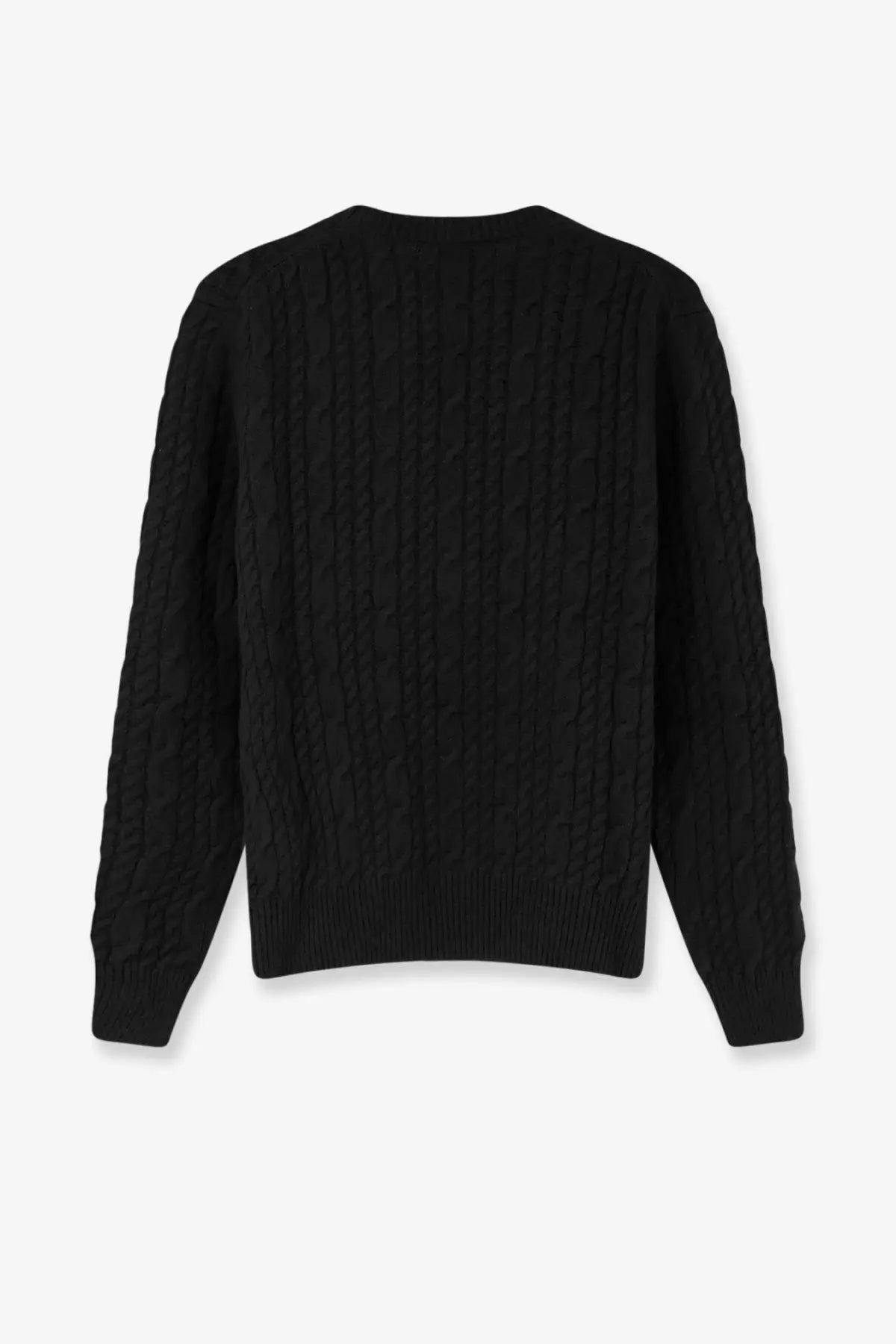 Black dior men’s cable knit cashmere sweater with ribbed cuffs and hem for a classic cozy look