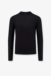 Dior men’s black cashmere sweater with long sleeves and a smooth minimalist crew neck design