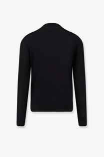 Dior men’s black long-sleeved cashmere sweater with a simple solid knit design