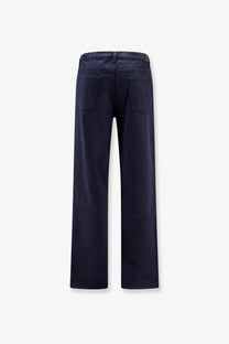 Dark indigo cotton dior men’s jeans with straight-leg cut and classic back pockets shown from the back side