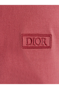 Pink dior embroidered logo patch on soft cotton fabric of dior men’s cotton shirt pink