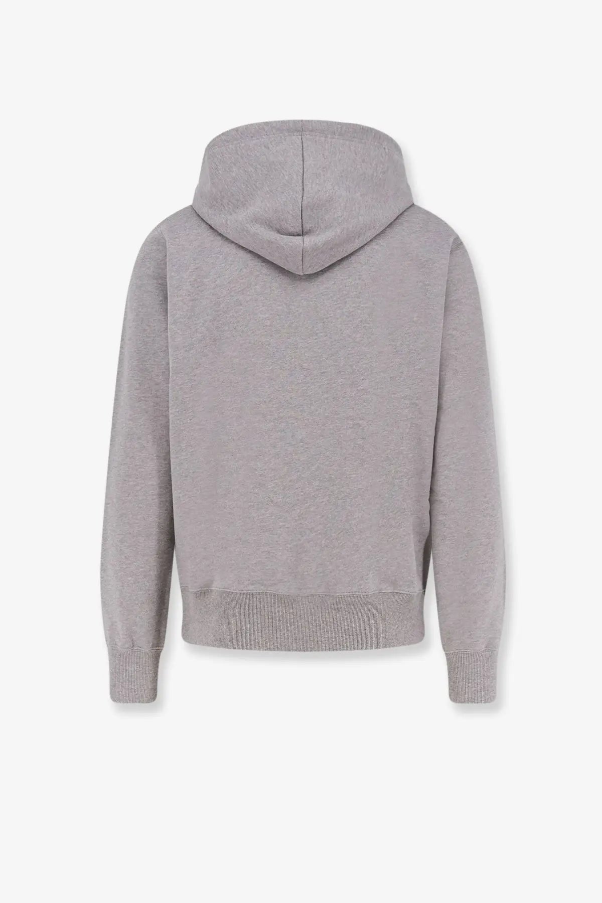 Dior men’s cotton sweatshirt grey heather with soft fabric ribbed cuffs and hem and a hood