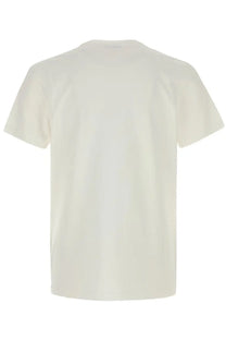 Dior men’s cream-colored cotton t-shirt with a simple crew neck and short sleeves in white color