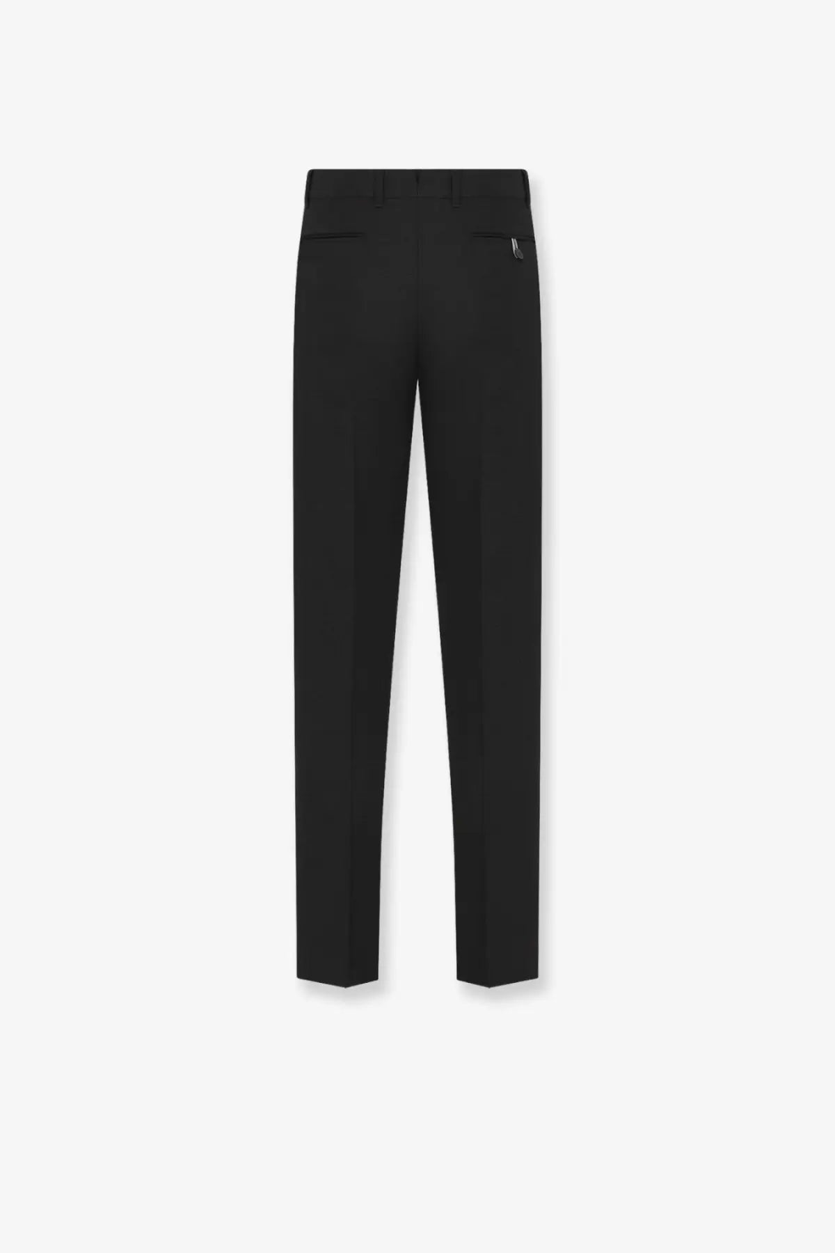 Black Dior men’s slim fit tailored trousers in virgin wool and mohair with sleek straight-leg cut and subtle stitching details