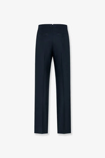 Dark navy dior men’s wool and mohair trousers with sleek tailored fit and subtle front pleats
