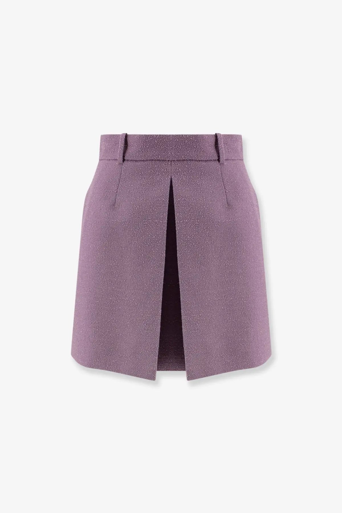 Dior Women's Bouclé Virgin Wool Blend Skirt Purple