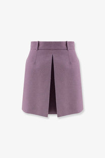 Dior Women's Bouclé Virgin Wool Blend Skirt Purple