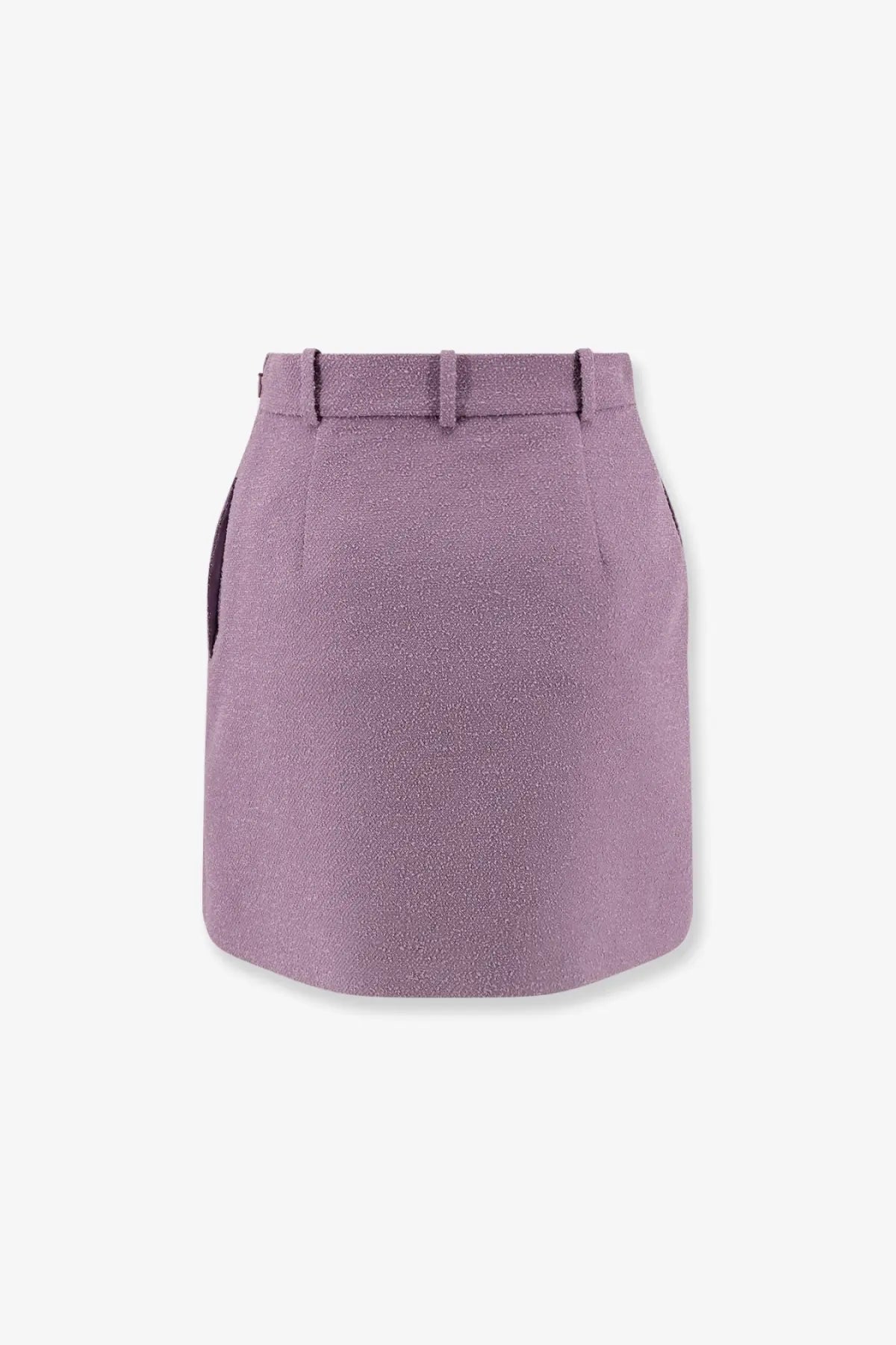 Dior Women's Bouclé Virgin Wool Blend Skirt Purple