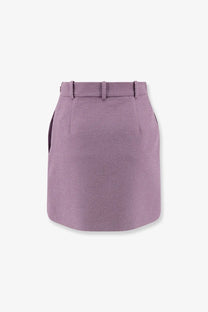 Dior Women's Bouclé Virgin Wool Blend Skirt Purple
